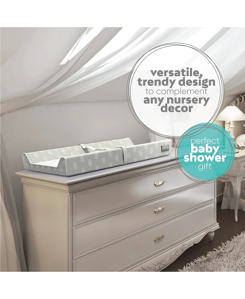 Jool Baby Soft Changing Pad + Washable Cover, Non-Slip - Fits Standard Changing Tables & Dressers (Gray)