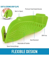 Silicone Pot Strainer - Adjustable Snap On For Most Pots & Pans
