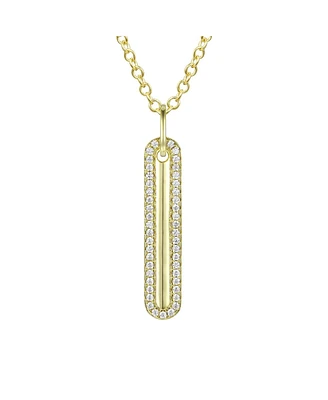 Sterling Silver Cubic Zirconia Long Pendant Necklace