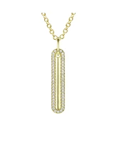 Sterling Silver Cubic Zirconia Long Pendant Necklace