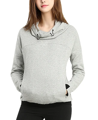 kimi + kai Maternity Cowl Neck Nursing Hoodie Sweatshirt