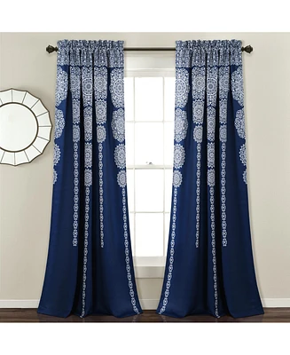 Lush Decor Stripe Medallion Light Filtering Window Curtain Panels