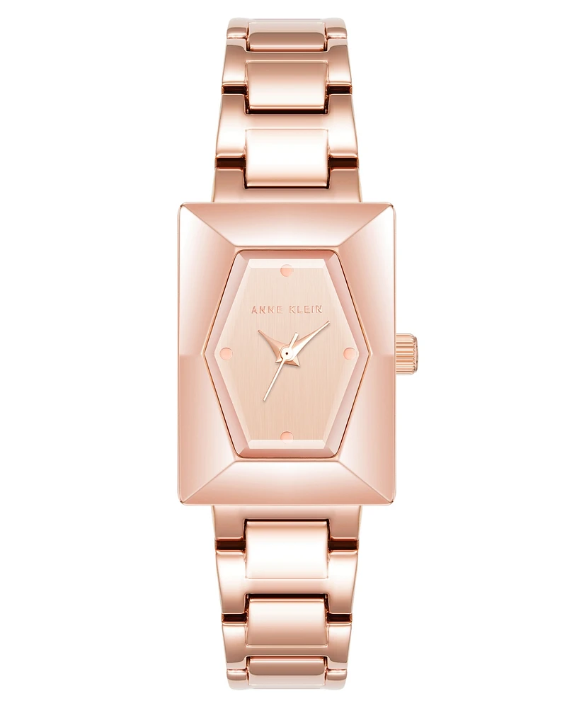 Anne Klein Women's Quartz Rose Gold-Tone Alloy Link Bracelet Watch, 20.5mm