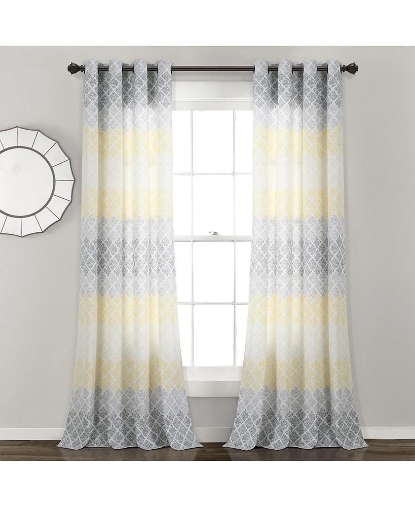 Lush Decor Medallion Ombre Window Curtain Panels