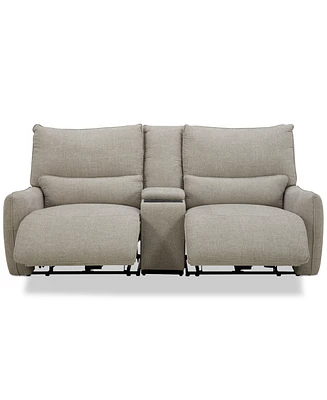 Olper 3-Pc. Fabric Zero Wall Sofa with 2 Power Recliners and 1 Console, Created for Macy's