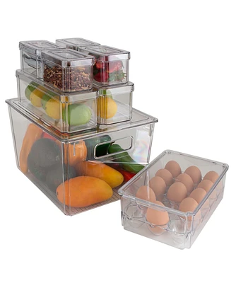 Kitchen Details Set of 8 Clear Refrigerator Organizers