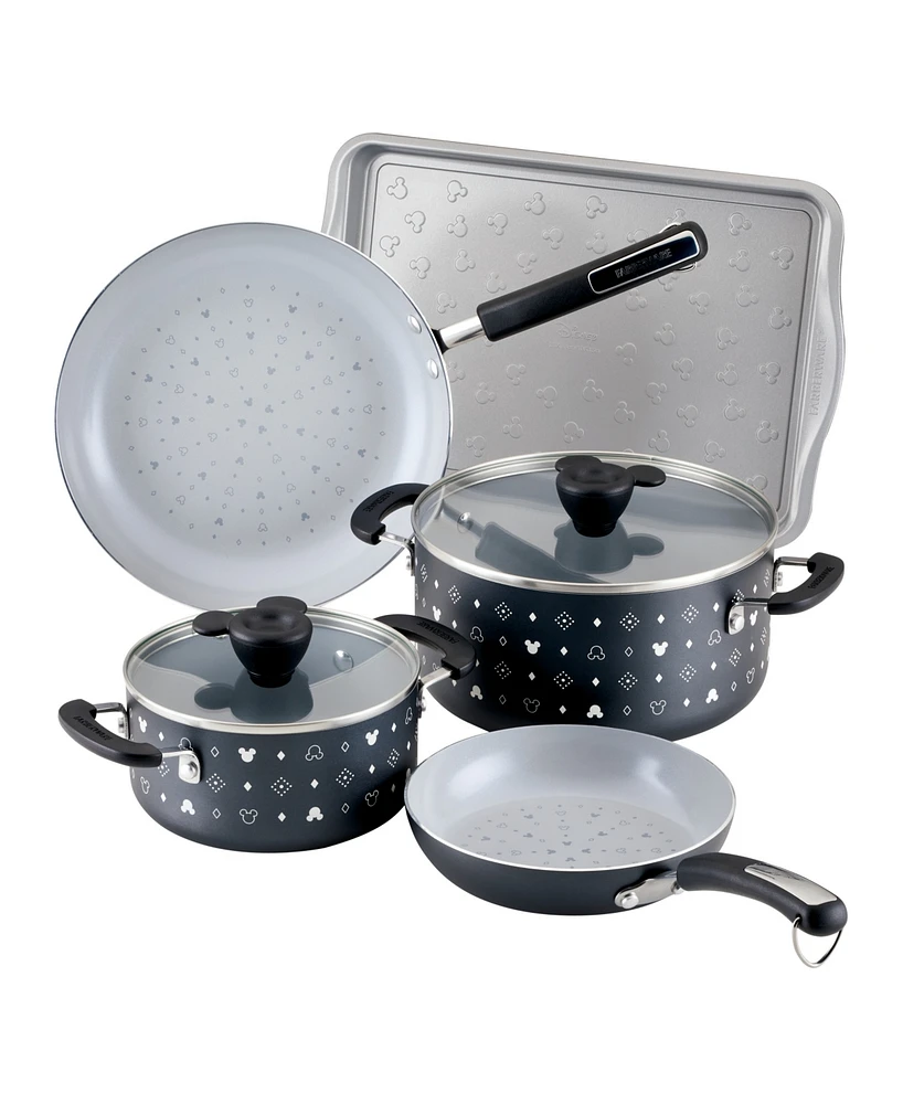 Farberware Disney Monochrome 7 Piece Ceramic Nonstick Cookware Set