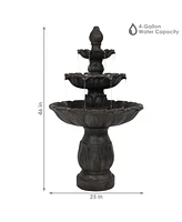 46"H Electric Polystone 3-Tier Classic Tulip Outdoor Water Fountain