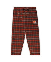 Concepts Sport Women's Brown Cleveland Browns Plus Size Badge T-Shirt Flannel Pants Sleep Set