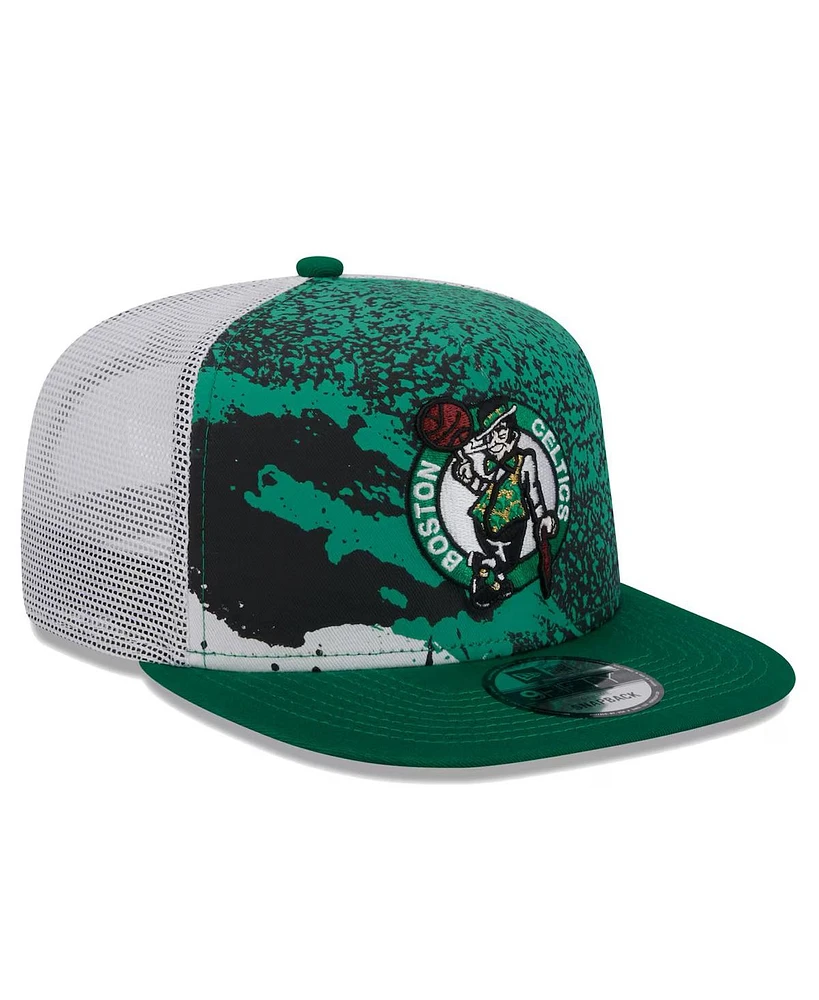 New Era Men's Kelly Green Boston Celtics Court Sport Speckle 9Fifty Snapback Hat