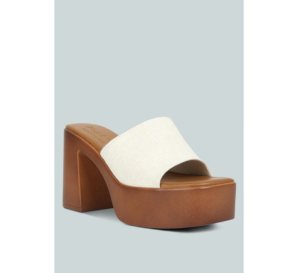 Scandal Womens Slip on Block Heel Sandals