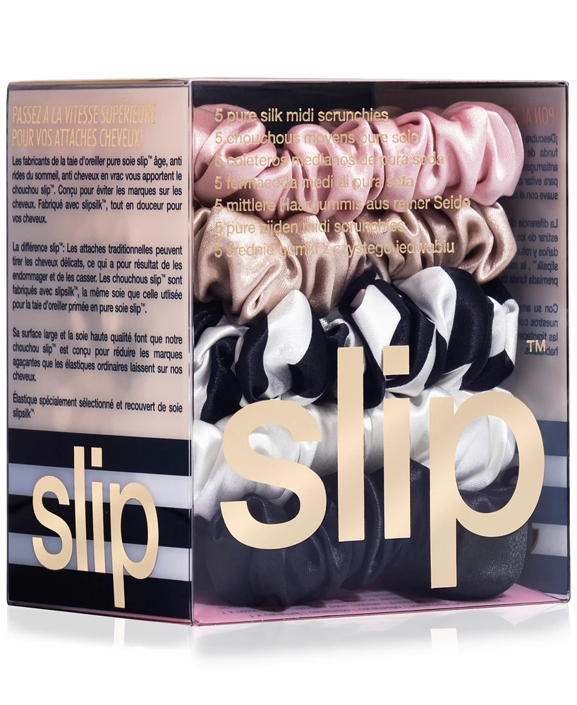 Slip 5-Pc. Pure Silk Midi Scrunchies Set