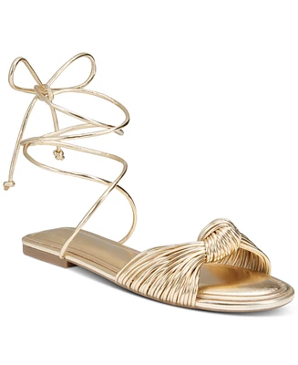 On 34th Women's Jenniee Knot Lace-Up Flat Sandals, Exclusively at Macy's