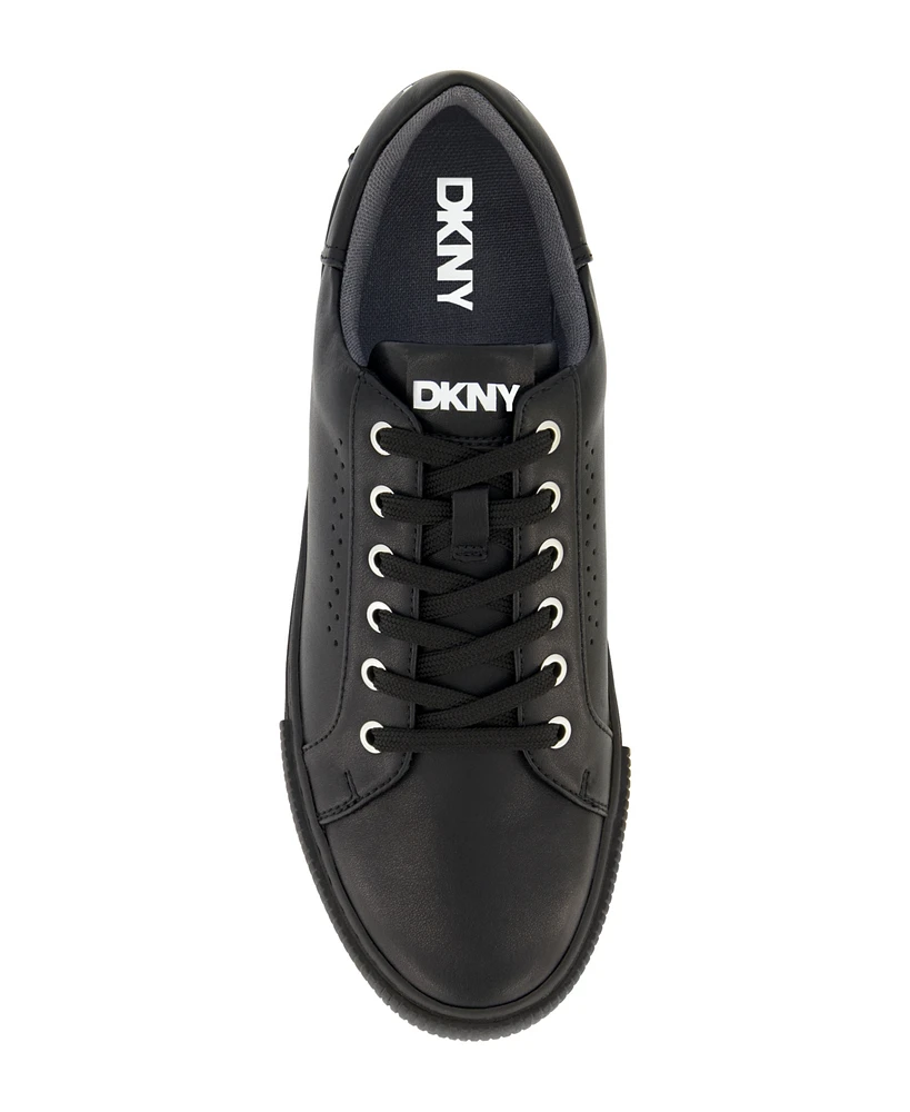 Dkny Men's Smooth Leather Sawtooth Sole Sneakers