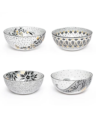 Portmeirion Sara Miller Artisanne Noir Cereal Bowls, Set of 4