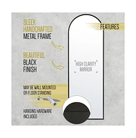 Arched Wall Mirror, Metal Framed Wall Mirror For Hallways, Entryways, Dining And Living Rooms