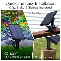 Ambience Pro Heavy Duty Solar-Powered Led Outdoor String Lights with 15 Hooks (48 ft.)