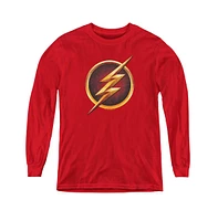 The Flash Youth Chest Logo Long Sleeve Sweatshirts