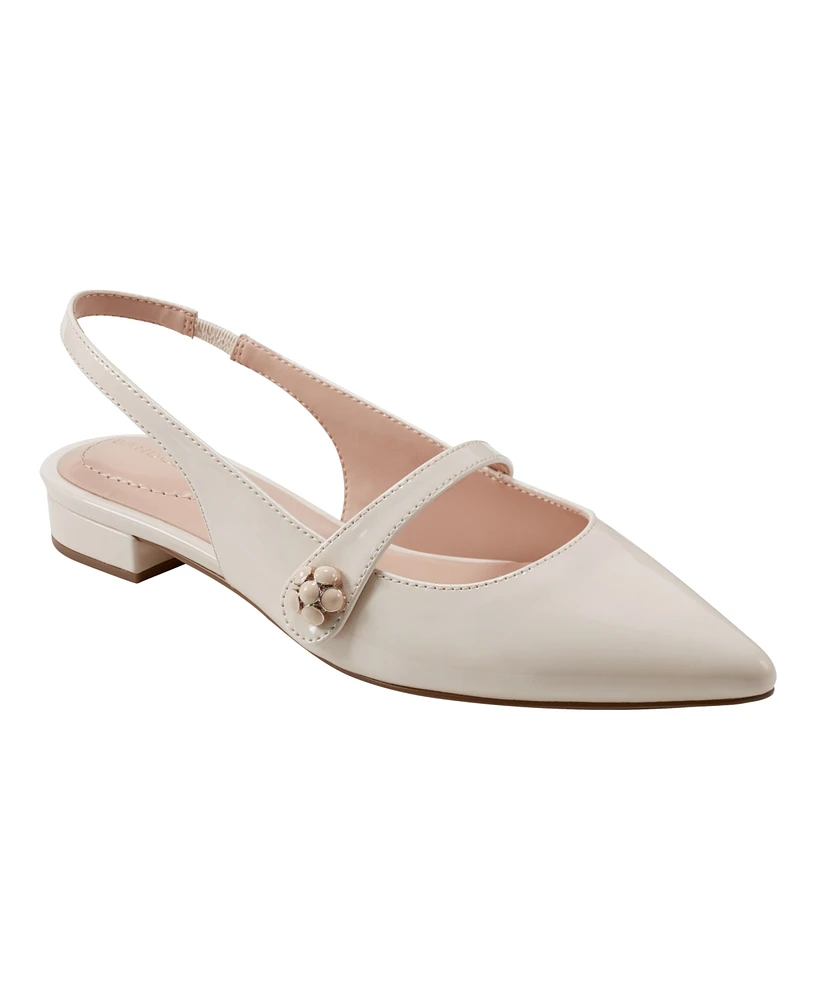 Bandolino Women's Aubriana Pointed Toe Slingback Mary Jane Flats