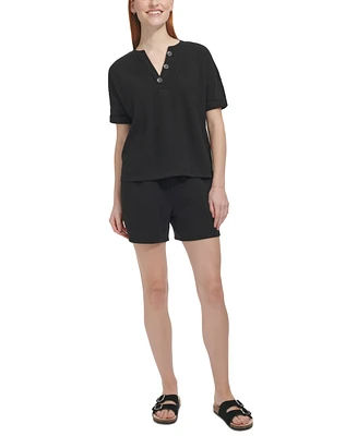 Andrew Marc Sport Women's French Terry Drawstring Shorts