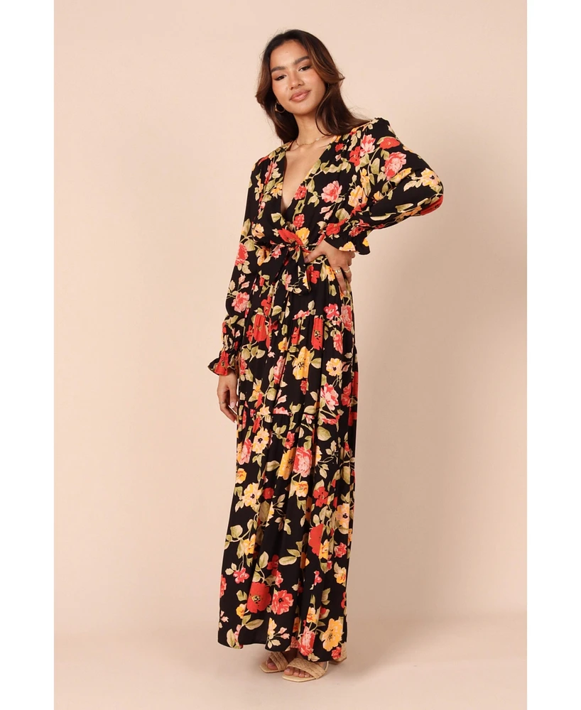 Petal and Pup Women's Wrap Jacket Maxi Dress