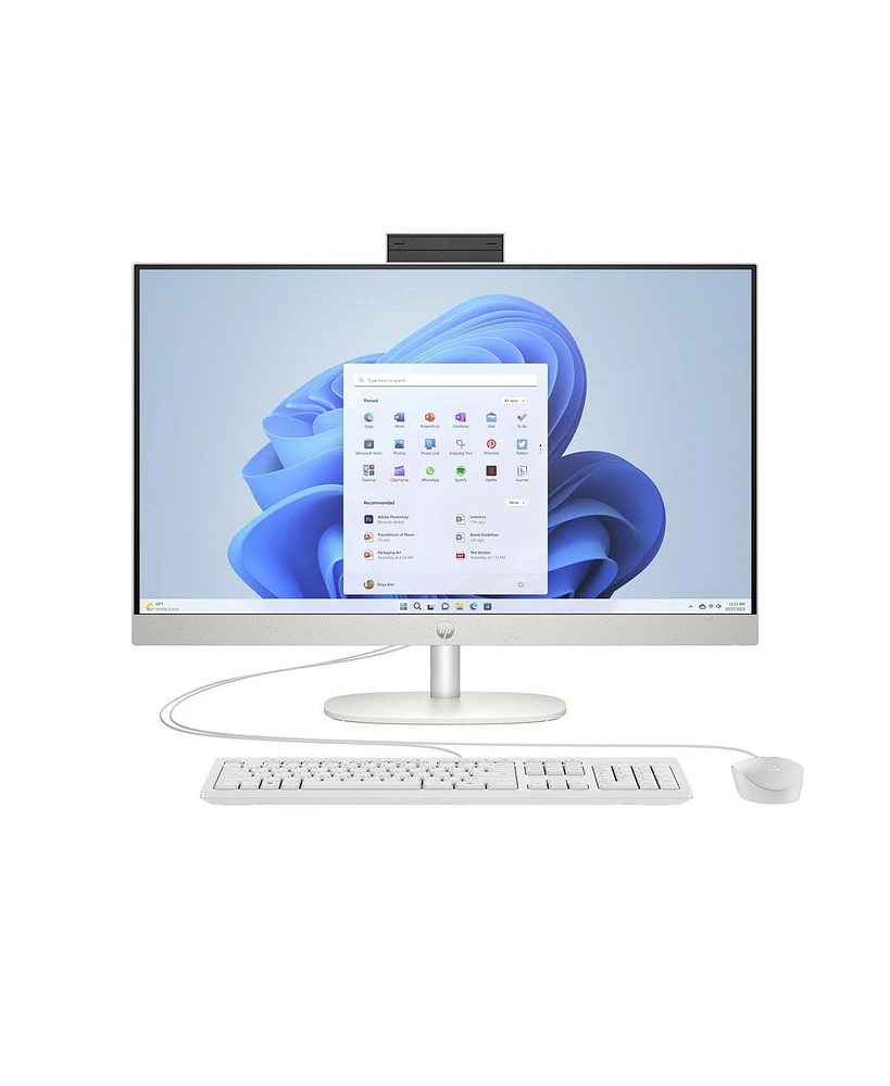 23.8" All-in-One Desktop Computer Amd Athlon Silver 7120U 8GB Ram 256 Gb PCIe NVMe M.2 Ssd Storage 1920 x 1080FHD - Shell White