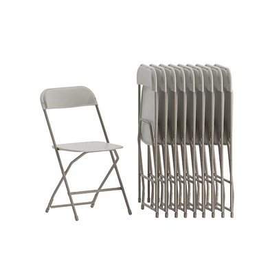 Set Of 10 Stackable Folding Plastic Chairs