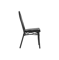 Merrick Lane Celia Set Of Four Stacking Thonet Bistro Style Chair, Pe Rattan Seat, And Metal Frame For Indoor/Outdoor Use