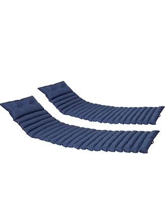 Navy Blue Outdoor Lounge Chair Cushion Set