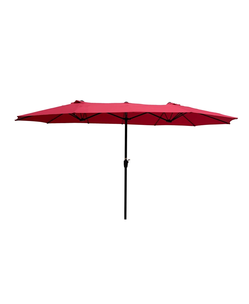 15x9FT Double-Sided Patio Umbrella with Crank and Wind Vents
