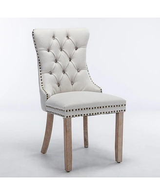 Contemporary Flax Upholstered Dining Chair Set
