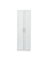 High Wardrobe And Kitchen Cabinet With 2 Doors And 3 Partitions To Separate 4 Storage Spaces