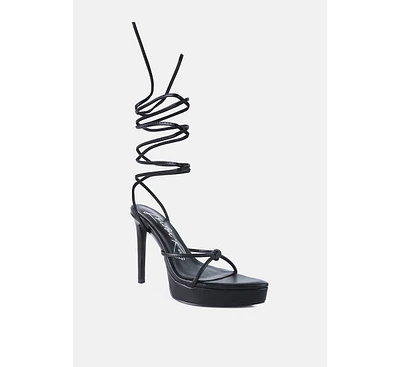 Women's Bondage High Heel Lace Up Sandals