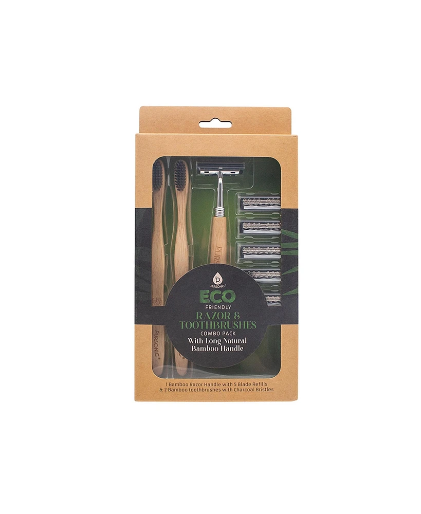 Pursonic Eco Friendly Razor & Toothbrushes Combo Pack