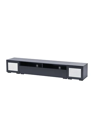Modern Rattan Entertainment Center for Up to 90" TVs