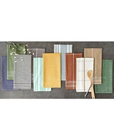 Design Imports Assorted Woven Dishtowel Collection Classic Oversized, 20x28", Black, 5 Piece