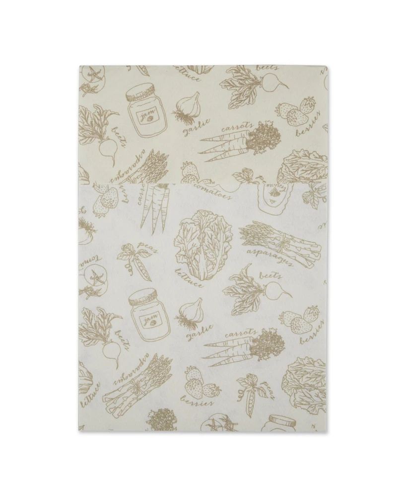 Design Imports Fridge Liner Collection Non-Adhesive, Cut to Fit, 12x24", Cream Market, 6 Piece