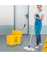 Homcom Mop Bucket with Wringer on Wheels for Floor Cleaning 21 Quart