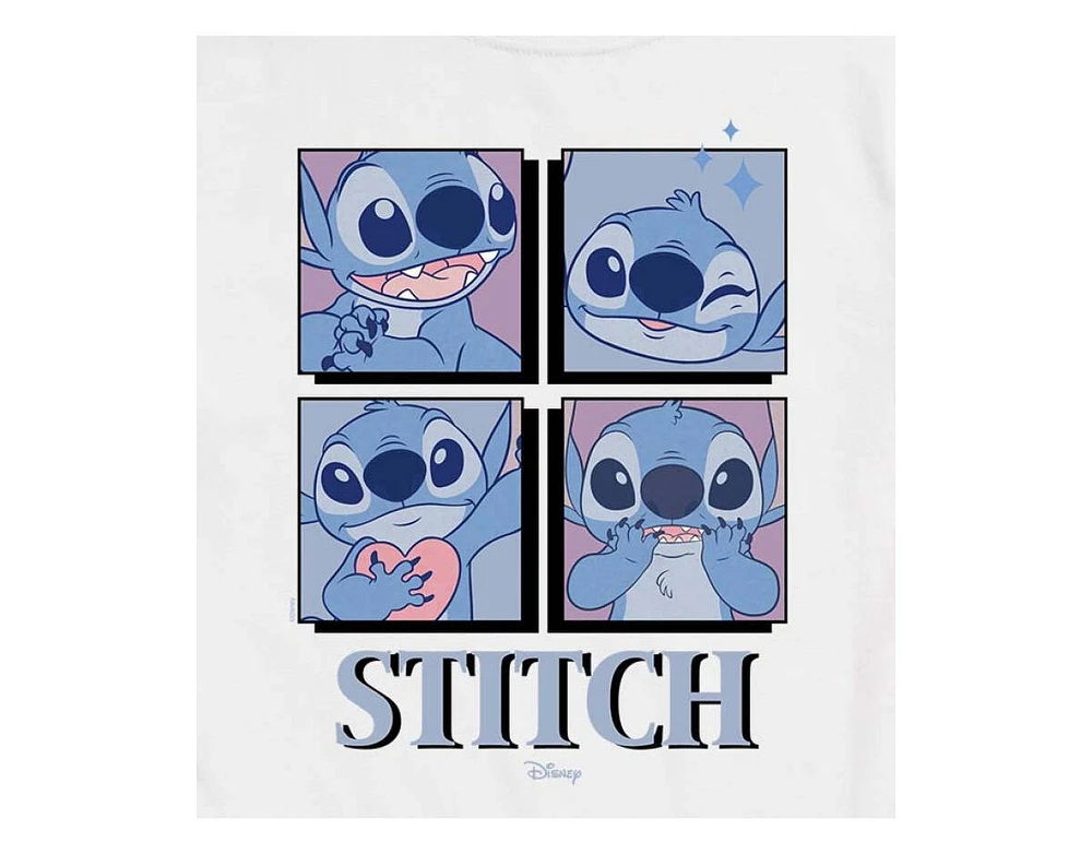 Hybrid Apparel Trendy Juniors Lilo and Stitch grid Graphic Tee