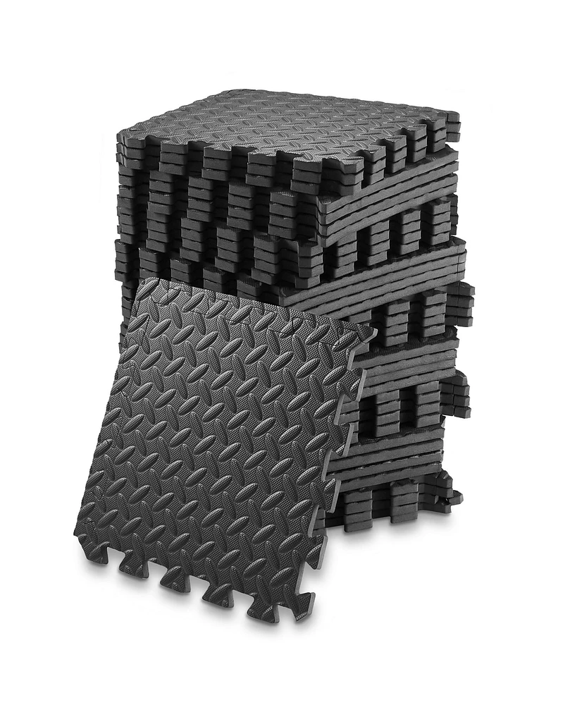 Philosophy Gym Pack of 12 Exercise Flooring Mats - 12 x 12 Inch Foam Rubber Interlocking Puzzle Floor Tiles