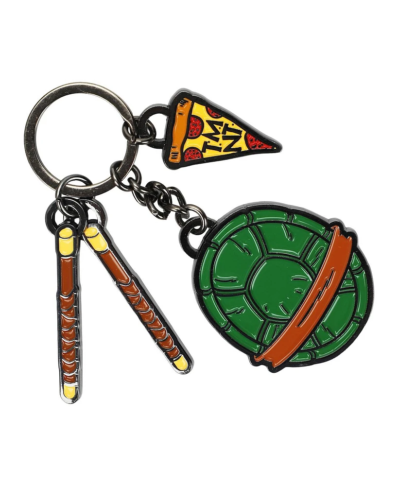 Teenage Mutant Ninja Turtle Keychain with Three Charms