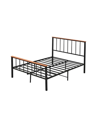 Full Bed Frame with Headboard and Footboard-Full Size