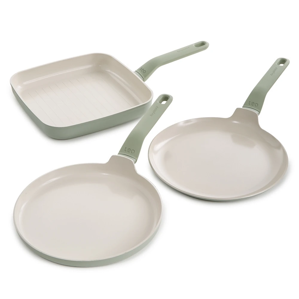 BergHOFF Balance 3Pc Non-stick Ceramic Specialty Cookware Set, Recycled Aluminum