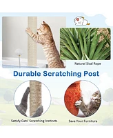 Ocean-themed Cat Tree with Sisal Covered Scratching Posts Hanging Interactive Toys