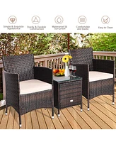 Outdoor 3 Pcs Pe Rattan Wicker Furniture Sets