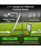 2-in-1 Portable Soccer Trainer with Carrying Bag to Enhance Soccer Passing Skill