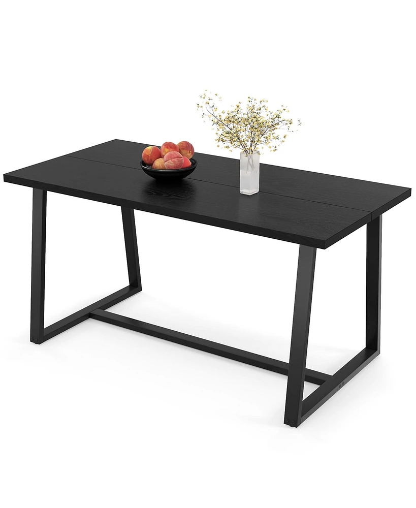 63" Large Dining Table for 4-6 People with Heavy-duty Metal Frame Modern