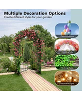 Garden Arch Arbor Trellis with Gate 7.5 ft Patio Archway Pergola for Wedding