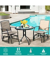 2PCS Patio Swing Single Glider Chair Rocking Seating Steel Frame Garden