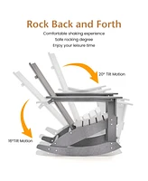 Patio Adirondack Rocking Chair All Weather Hdpe Porch Rocker 330lbs Grey Outdoor